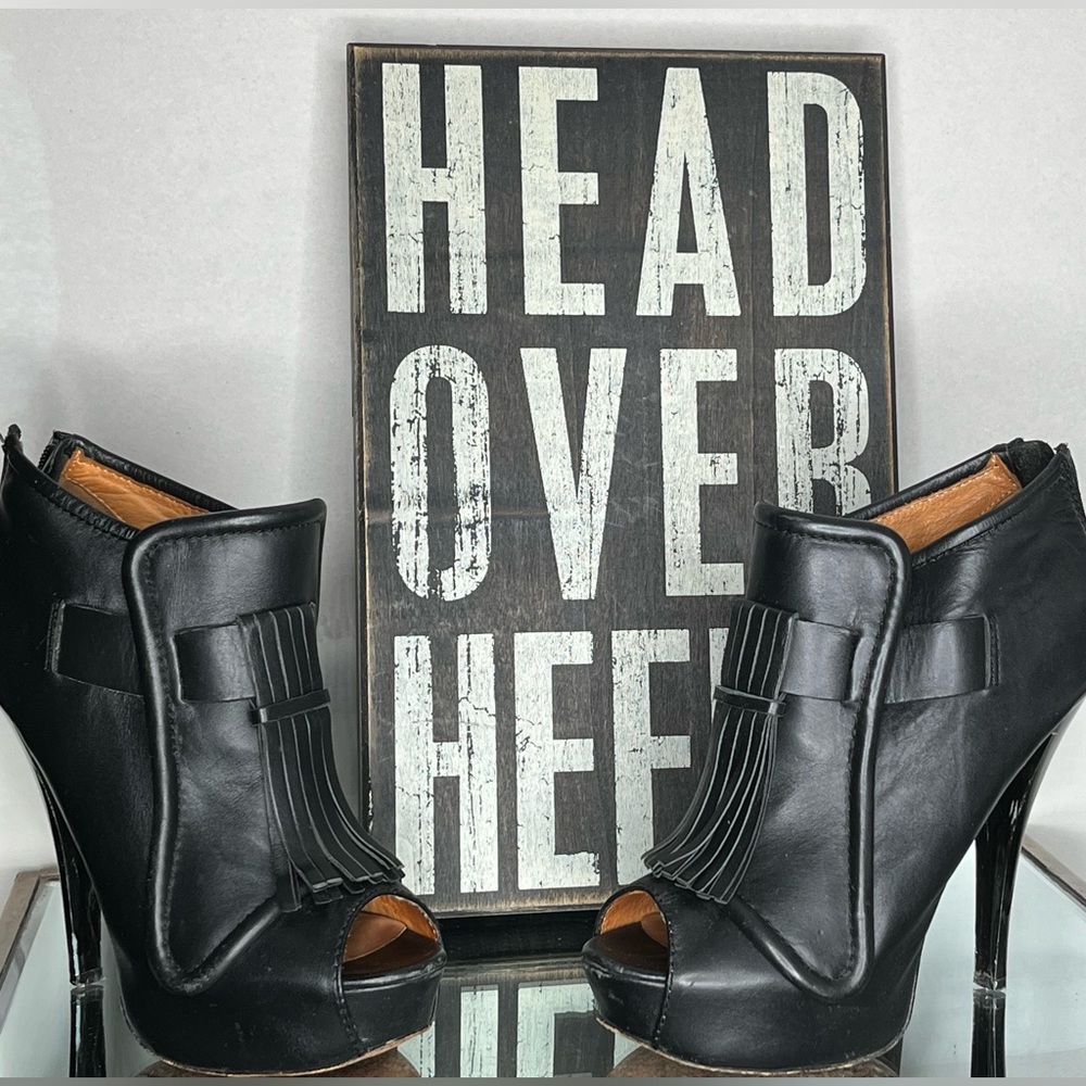 L.A.M.B leather booties with tassels